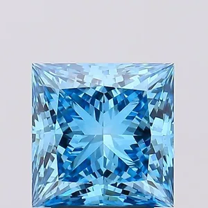 3.05ct PRINCESS Fancy Vivid Blue VS2 Coloured Lab diamond