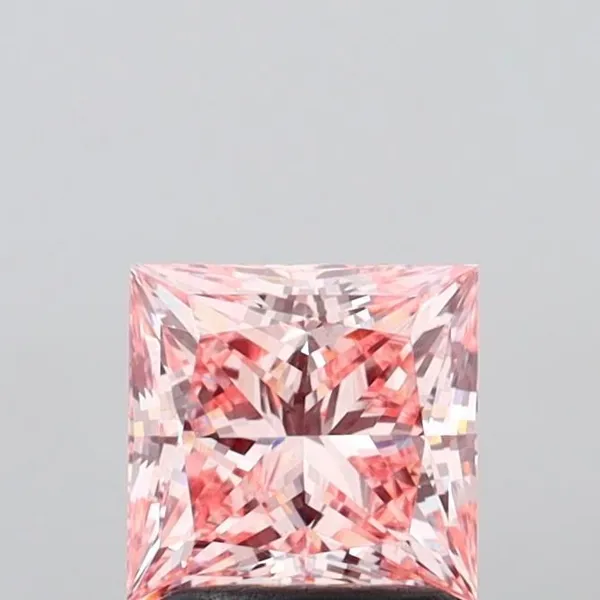 1.47ct PRINCESS Fancy Intense Pink VS1 Coloured Lab diamond