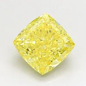1.07ct CUSHION Fancy Vivid Yellow VS1 Coloured Lab diamond