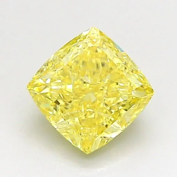 1.07ct CUSHION Fancy Vivid Yellow VS1 Coloured Lab diamond
