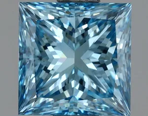 1.51ct PRINCESS Fancy Vivid Blue VS1 Coloured Lab diamond