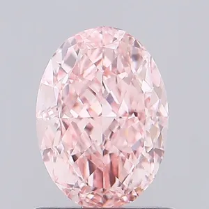 1.08ct OVAL Fancy Vivid Pink VS1 Coloured Lab diamond