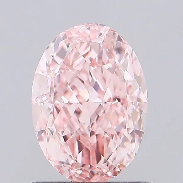 1.08ct OVAL Fancy Vivid Pink VS1 Coloured Lab diamond