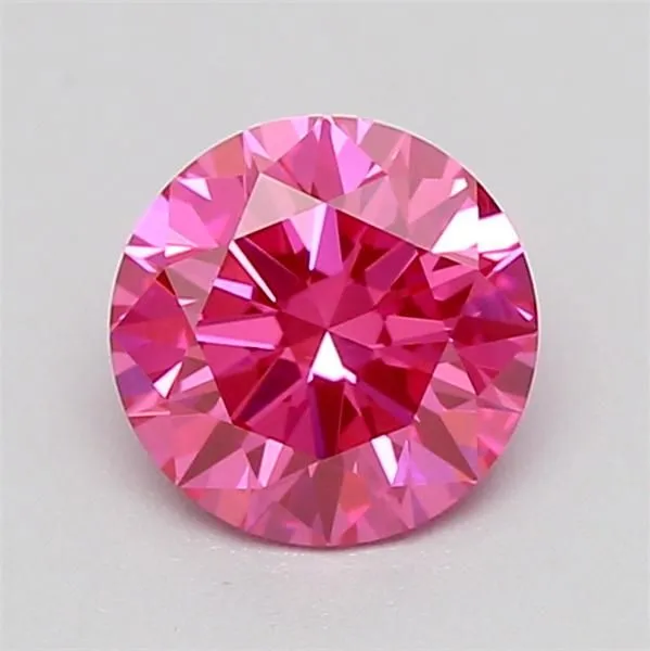 0.43ct ROUND Fancy Vivid Pink VS2 Coloured Lab diamond