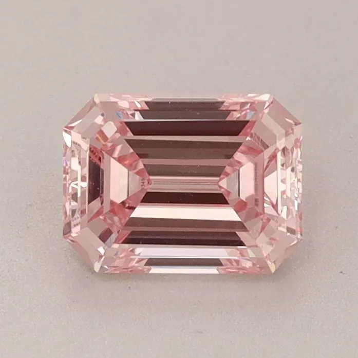 0.88ct EMERALD Fancy Intense Pink VS1 Coloured Lab diamond