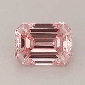 0.88ct EMERALD Fancy Intense Pink VS1 Coloured Lab diamond