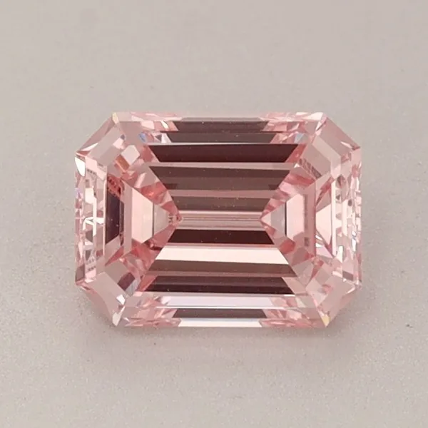 0.88ct EMERALD Fancy Intense Pink VS1 Coloured Lab diamond