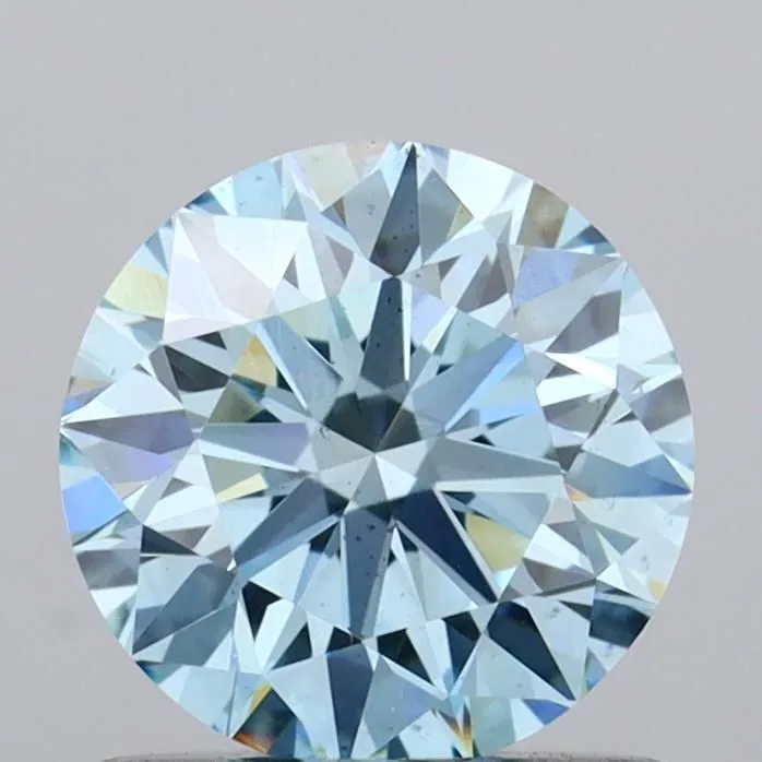 0.91ct ROUND Fancy Vivid Blue VS2 Coloured Lab diamond