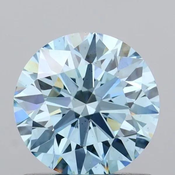 0.91ct ROUND Fancy Vivid Blue VS2 Coloured Lab diamond