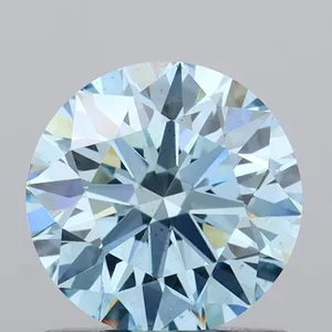 0.91ct ROUND Fancy Vivid Blue VS2 Coloured Lab diamond