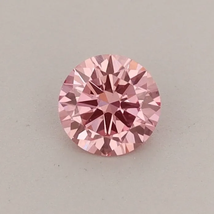 0.34ct ROUND Fancy Vivid Pink VS1 Coloured Lab diamond