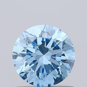 0.78ct ROUND Fancy Vivid Blue VVS2 Coloured Lab diamond