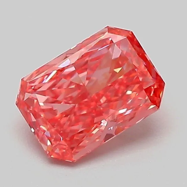 0.92ct RADIANT Fancy Vivid Pink VS1 Coloured Lab diamond