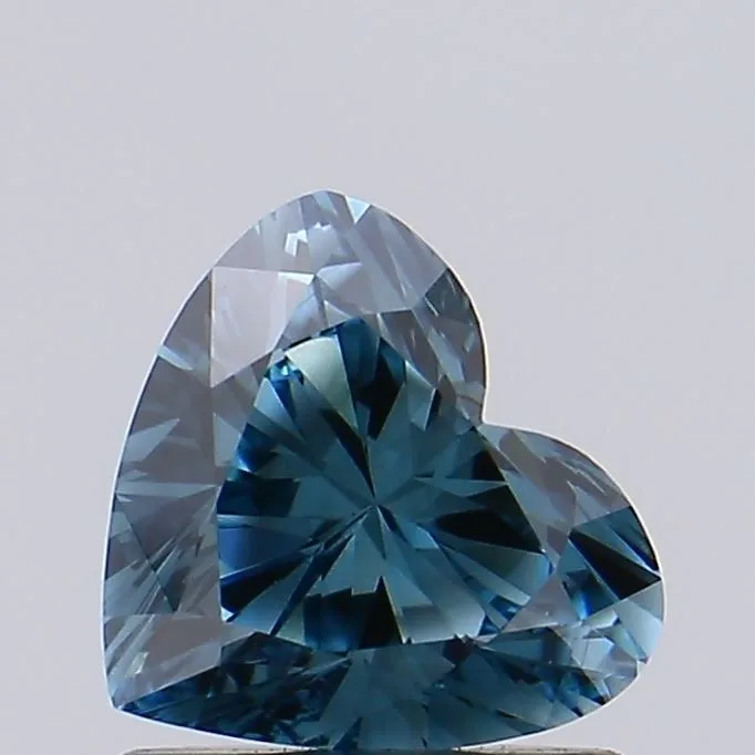 0.90ct HEART Fancy Vivid Green Blue VS1 Coloured Lab diamond