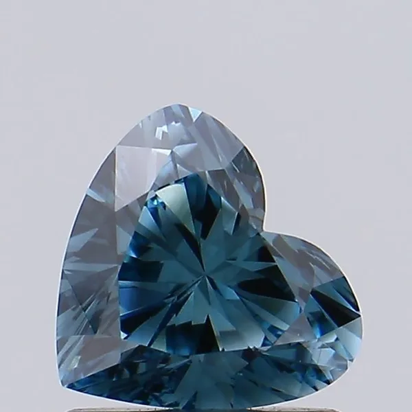 0.9ct HEART Fancy Vivid Green Blue VS1 Coloured Lab diamond