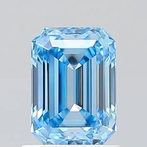 1.14ct EMERALD Fancy Vivid Blue VS1 Coloured Lab diamond