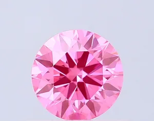 0.55ct ROUND Fancy Vivid Pink VVS1 Coloured Lab diamond