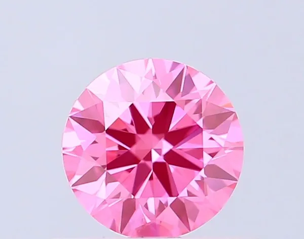 0.55ct ROUND Fancy Vivid Pink VVS1 Coloured Lab diamond