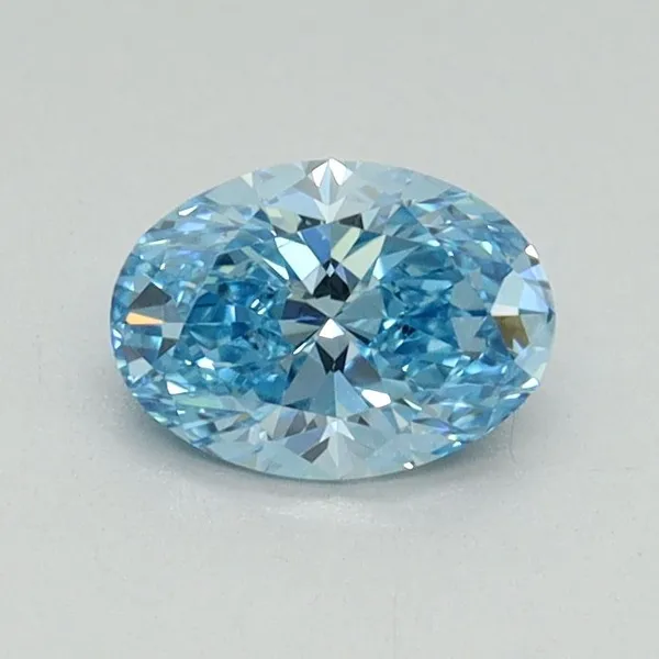 0.55ct OVAL Fancy Vivid Blue SI1 Coloured Lab diamond