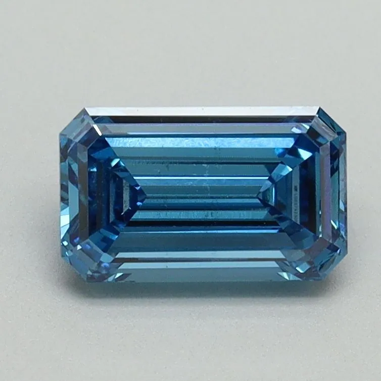 1.03ct EMERALD Fancy Vivid Blue SI1 Coloured Lab diamond
