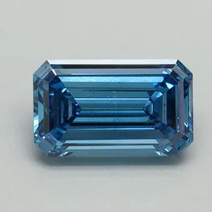 1.03ct EMERALD Fancy Vivid Blue SI1 Coloured Lab diamond