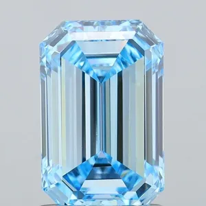 1.52ct EMERALD Fancy Vivid Blue VVS1 Coloured Lab diamond