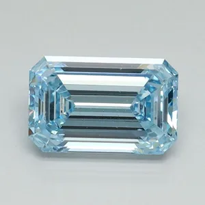 1.05ct EMERALD Fancy Vivid Blue VVS2 Coloured Lab diamond