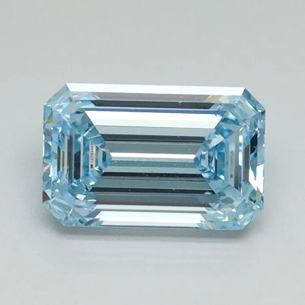1.05ct EMERALD Fancy Vivid Blue VVS2 Coloured Lab diamond