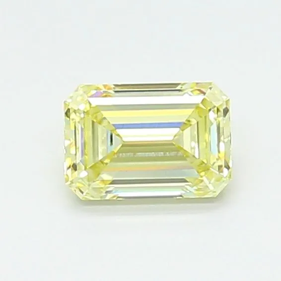 1.14ct EMERALD Fancy Light Yellow VVS2 Coloured Lab diamond