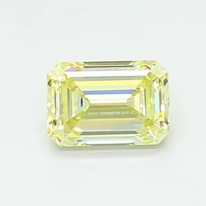 1.14ct EMERALD Fancy Light Yellow VVS2 Coloured Lab diamond
