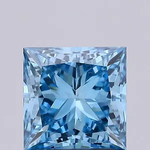 1.51ct PRINCESS Fancy Vivid Blue VS2 Coloured Lab diamond