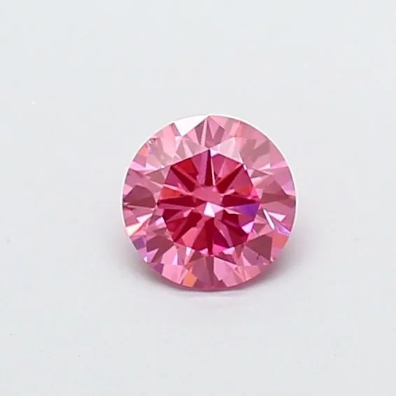 0.47ct ROUND Fancy Vivid Pink VVS2 Coloured Lab diamond