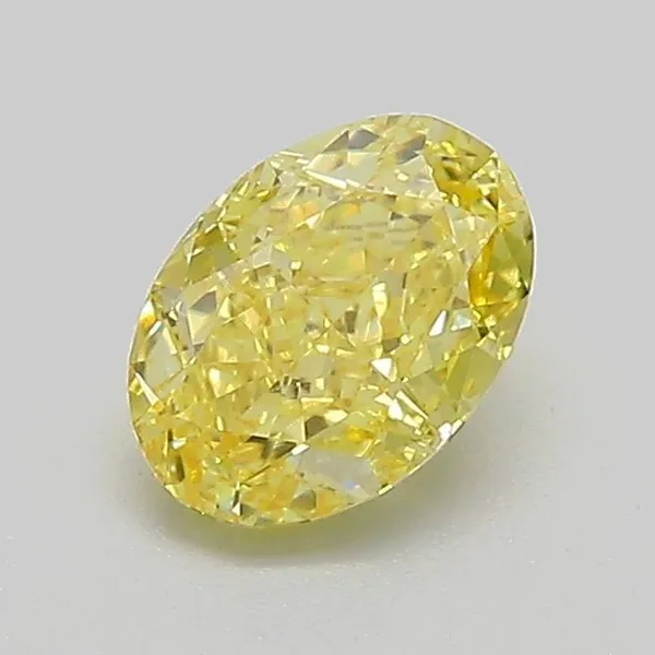 0.8ct OVAL Fancy Vivid Yellow VVS2 Coloured Lab diamond