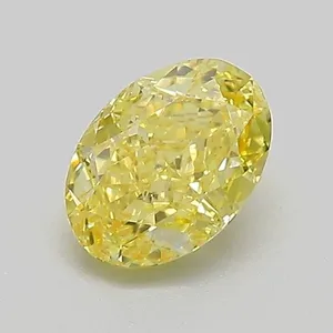 0.8ct OVAL Fancy Vivid Yellow VVS2 Coloured Lab diamond