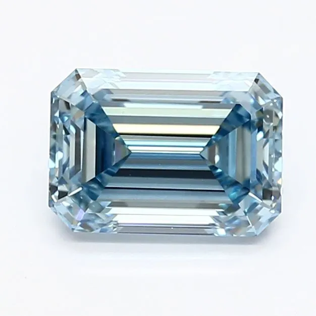1.26ct EMERALD Fancy Intense Blue VS2 Coloured Lab diamond