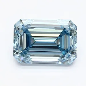 1.26ct EMERALD Fancy Intense Blue VS2 Coloured Lab diamond