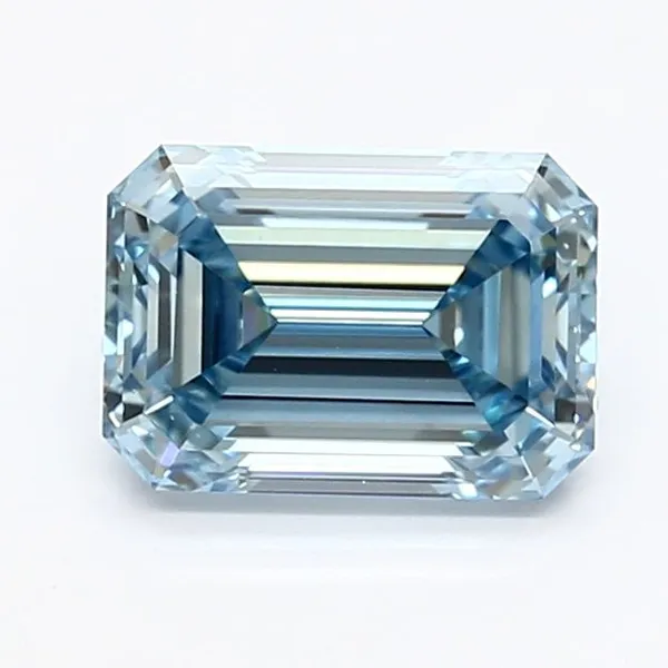 1.26ct EMERALD Fancy Intense Blue VS2 Coloured Lab diamond