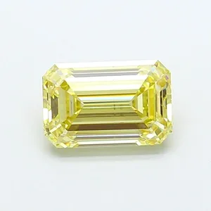 1.51ct EMERALD Fancy Intense Yellow VS2 Coloured Lab diamond