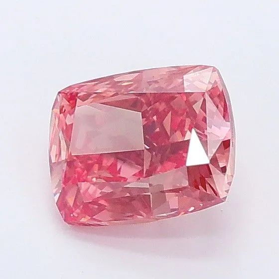 1.01ct CUSHION Fancy Vivid Pink VVS1 Coloured Lab diamond