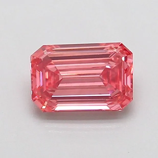 0.89ct EMERALD Fancy Vivid Pink VS1 Coloured Lab diamond