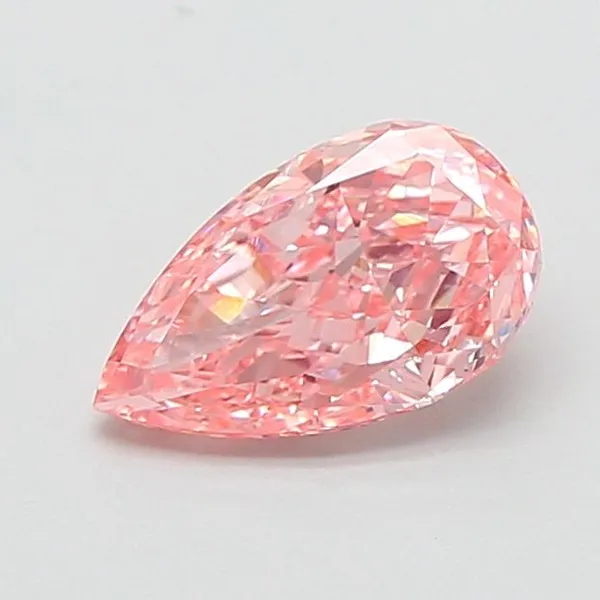 0.92ct PEAR Fancy Vivid Pink VVS1 Coloured Lab diamond
