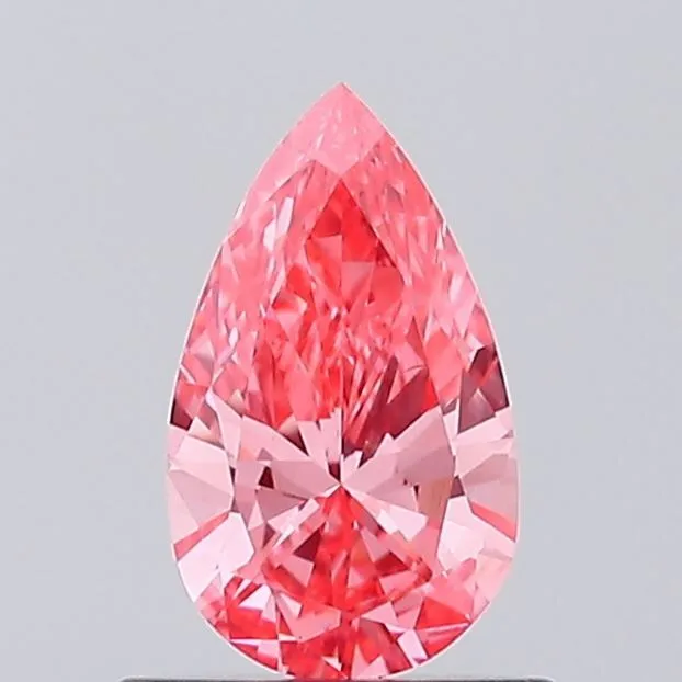 0.49ct PEAR Fancy Vivid Pink VS2 Coloured Lab diamond