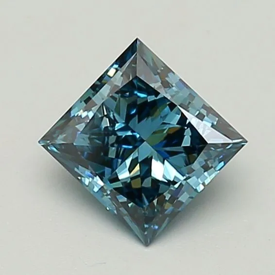 1.5ct PRINCESS Fancy Vivid Blue VVS2 Coloured Lab diamond