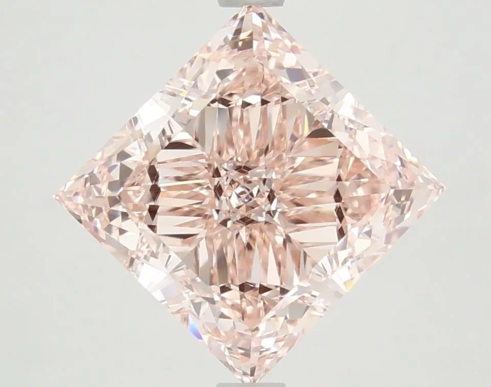 3.91ct PRINCESS Fancy Intense Pink VVS2 Coloured Lab diamond