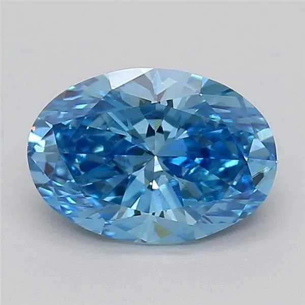 1.12ct OVAL Fancy Vivid Blue VS2 Coloured Lab diamond