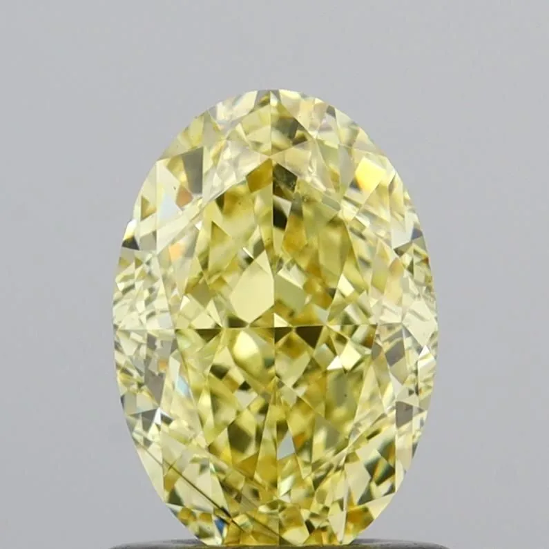 1.07ct OVAL Fancy Intense Yellow VS2 Coloured Lab diamond