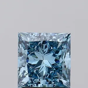 2.03ct PRINCESS Fancy Vivid Greenish Blue VS2 Coloured Lab diamond