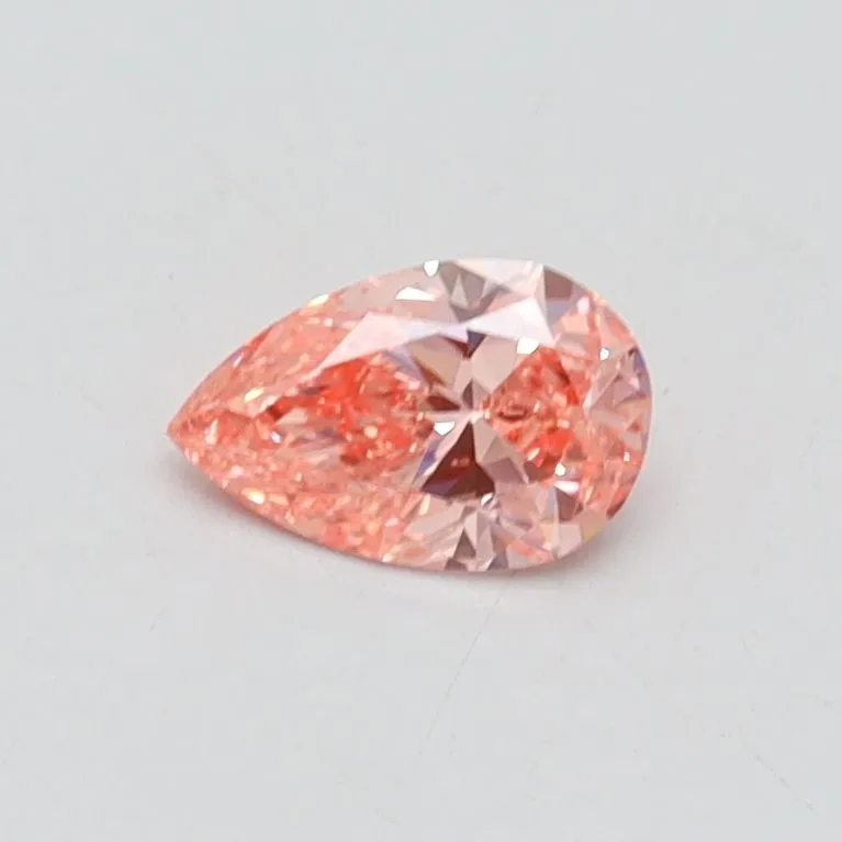0.31ct PEAR Fancy Vivid Pink VVS2 Coloured Lab diamond