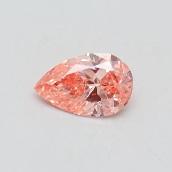 0.31ct PEAR Fancy Vivid Pink VVS2 Coloured Lab diamond