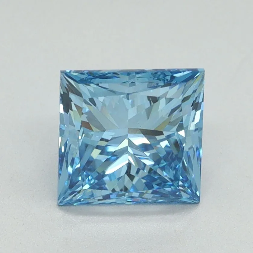 1.66ct PRINCESS Fancy Vivid Blue VS1 Coloured Lab diamond